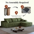 thumbnail image 6 of 107.5" Cloud Modular Sectional Sofa with L-Shape Chaise, Modern Upholstered Couches for Living Room, Deep Seat Boneless Couch, No Assembly Required, Plush Corduroy Fabric (Green, Right Facing Chaise), 6 of 9