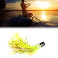 thumbnail image 3 of Cebo de pesca artificial de pulpo suave y realista con hilo de pescar con anzuelo (amarillo pequeño con seda), 3 of 8