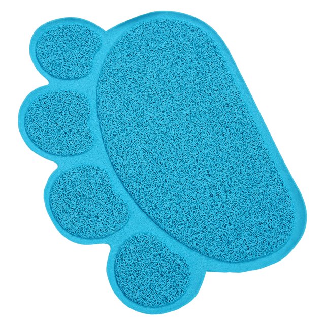 Tapis de Litière pour Chat Antidérapant en Forme de Patte Douce Imperméable en PVC pour Sol Intérieur