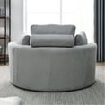 thumbnail image 3 of Linen fabric construction - Swivel and storage ottoman - Hotel waiting area - Spacious seating experience, 3 of 6
