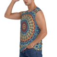 thumbnail image 3 of Gaeub Round Mandala Men's Sleeveless Muscle Shirts Workout Tank Tops, Odor Protection and Comfortable - Large, 3 of 8
