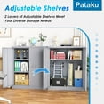 thumbnail image 3 of Pataku Metal Storage Cabinet, Garage Cabinet with Doors and Shelves 36" Hx32 Wx16 D, Steel Lockable File Cabinets for Office, Home, Garage, Basement, , Dark Grey, 3 of 16