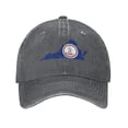 thumbnail image 1 of ZICANCN Virginia Map State Flag Adjustable Baseball Cap Women , Hats for Men Adult Washed Cotton Denim Baseball Caps Fashion Deep Heather, 1 of 6