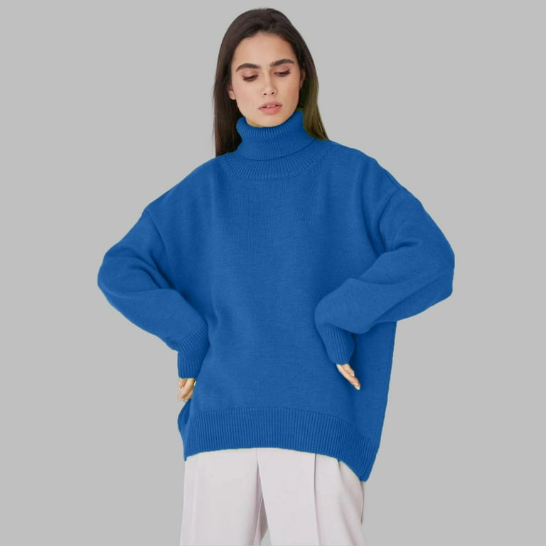 ManxiVoo Women's Thick Knit Turtleneck Sweater Oversized Loose