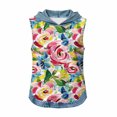 thumbnail image 7 of Erwazi Hooded Tops for Women Summer Sleeveless Denim Printed Vest Outdoor Activities Casual Jeans Tunic Top, 7 of 7
