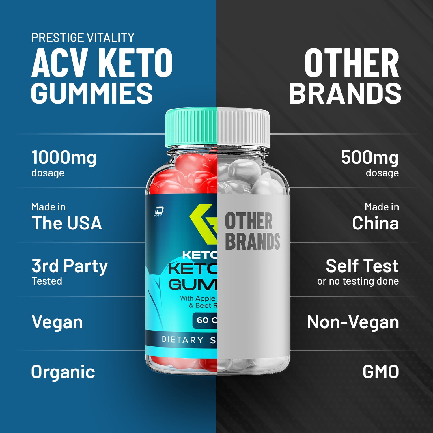 Keto Rain Keto ACV Gummies, KetoRain Apple Cider Vinegar Gummies, 2 Pack, 120 Gummies