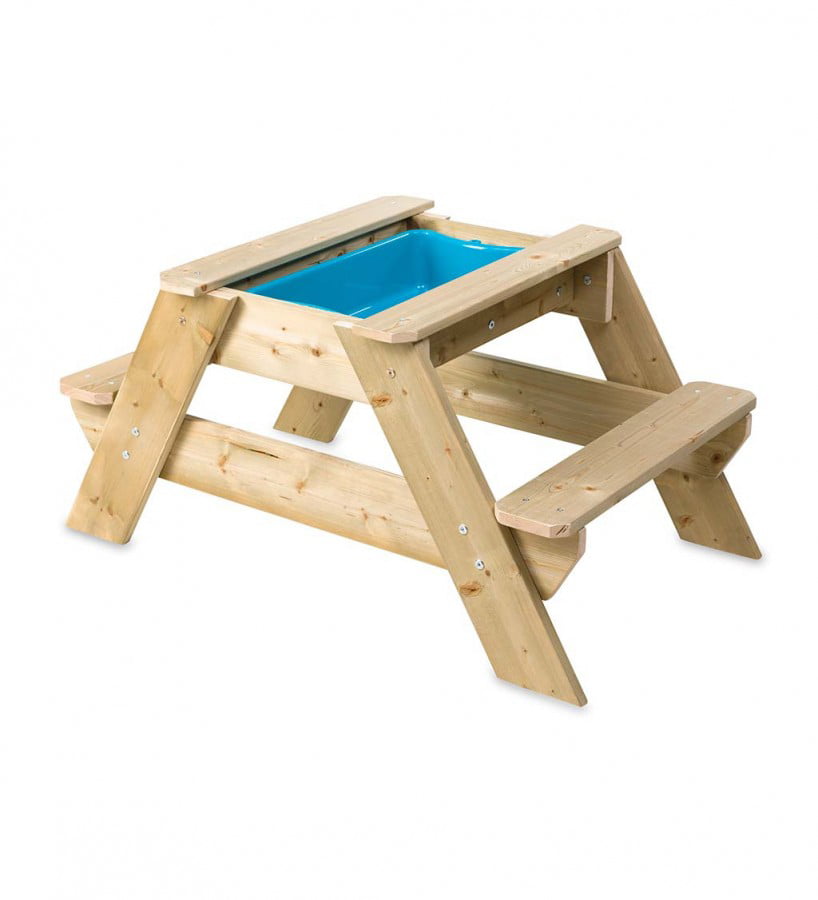 Giving Independence Wade HearthSong Wooden Picnic Table for Kids with Removable Plastic Sandpit,  Holds up to 30 lbs. of Sand (not included) - Walmart.com