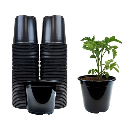 Viagrow BPA Free Plastic Planter Trade Gallon Nursery Pots  96 Pack  1/2 US Gallon (1 Gallon Trade)