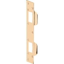 Door Strike, Accommodates 5-1/2 in. to 6 in. Hole Centers, Steel, Brass Plated