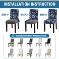 thumbnail image 6 of Stretch Dining Chair Covers Set of 6 Chair Covers for Dining Room Parsons Chair Slipcover Chair Protectors Covers Dining, Feature Modern Floral Printed Design, Navy, 6 of 6
