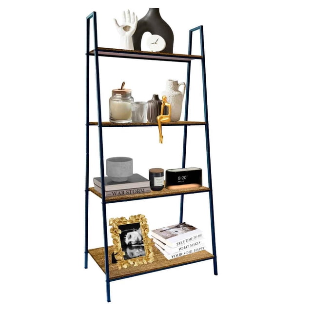 Librero Minimalista Organizador Tipo Escalera LUMO 4 Niveles Madera Beige