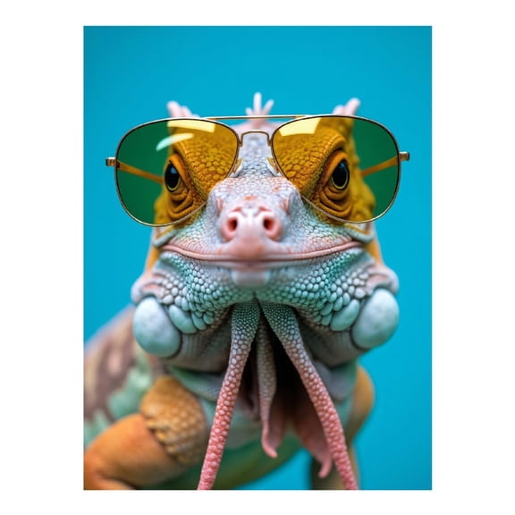 Diamond Art Kit for Adults, Cool Iguana With Sunglasses Diamond Painting for Adults Beginners, 5D DIY Diamond Art Painting Kits, Colorful Diamond Painting Craft for Home Decor 12x16