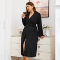 thumbnail image 3 of LAICAIW Waffle Knit Robes for Women Soft Unisex Lightweight Spa Bathrobe Absorbent Quick Dry Shower Robe for Men, 3 of 7