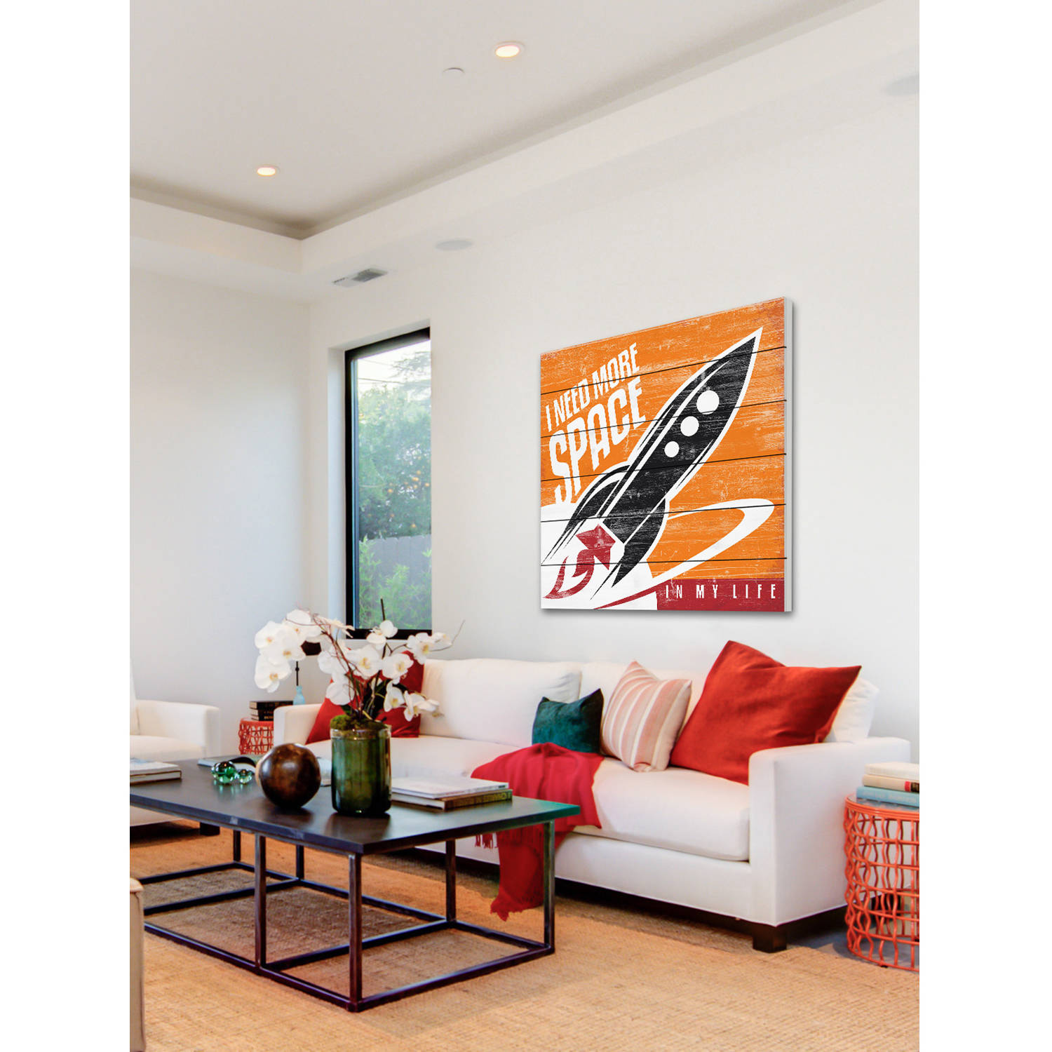 Marmont Hill - "I Need More Space" Painting Print on White Wood