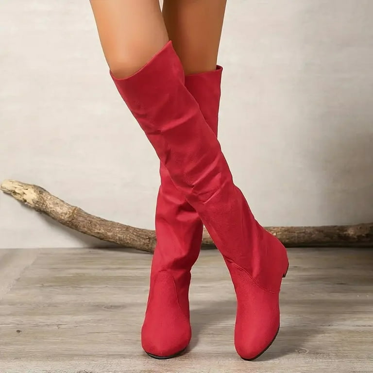 Chenyee Over The Knee Boots for Women Low Heel Comfortable Elastic - Main Image