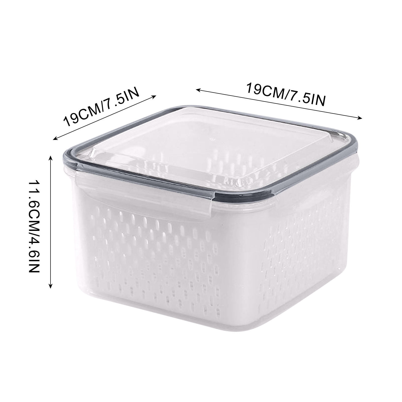 Bwiyojiz Home, Garden & Tools Kitchen Dining Entertaining Count 3pcs Fruit Vegetable Storage Containers for Fridge Draining Fresh 3 in 1 Produce Large Organizer Bins, Gifts for Sister, White