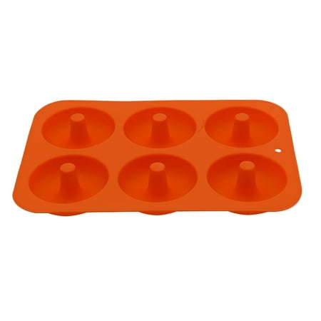 

Laxiabr Cake Pancake Mould 6-Cavity Silicone Donut Baking Pan Non-Stick Mold Dishwasher Decoration Tools (Orange One Size)