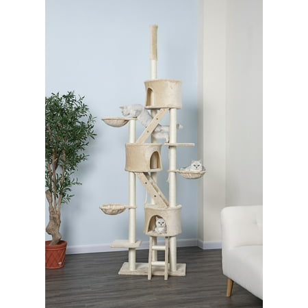 UPC: 0852134002388 | Go Pet Club Cat Tree – Tower – Beige – 106 in.