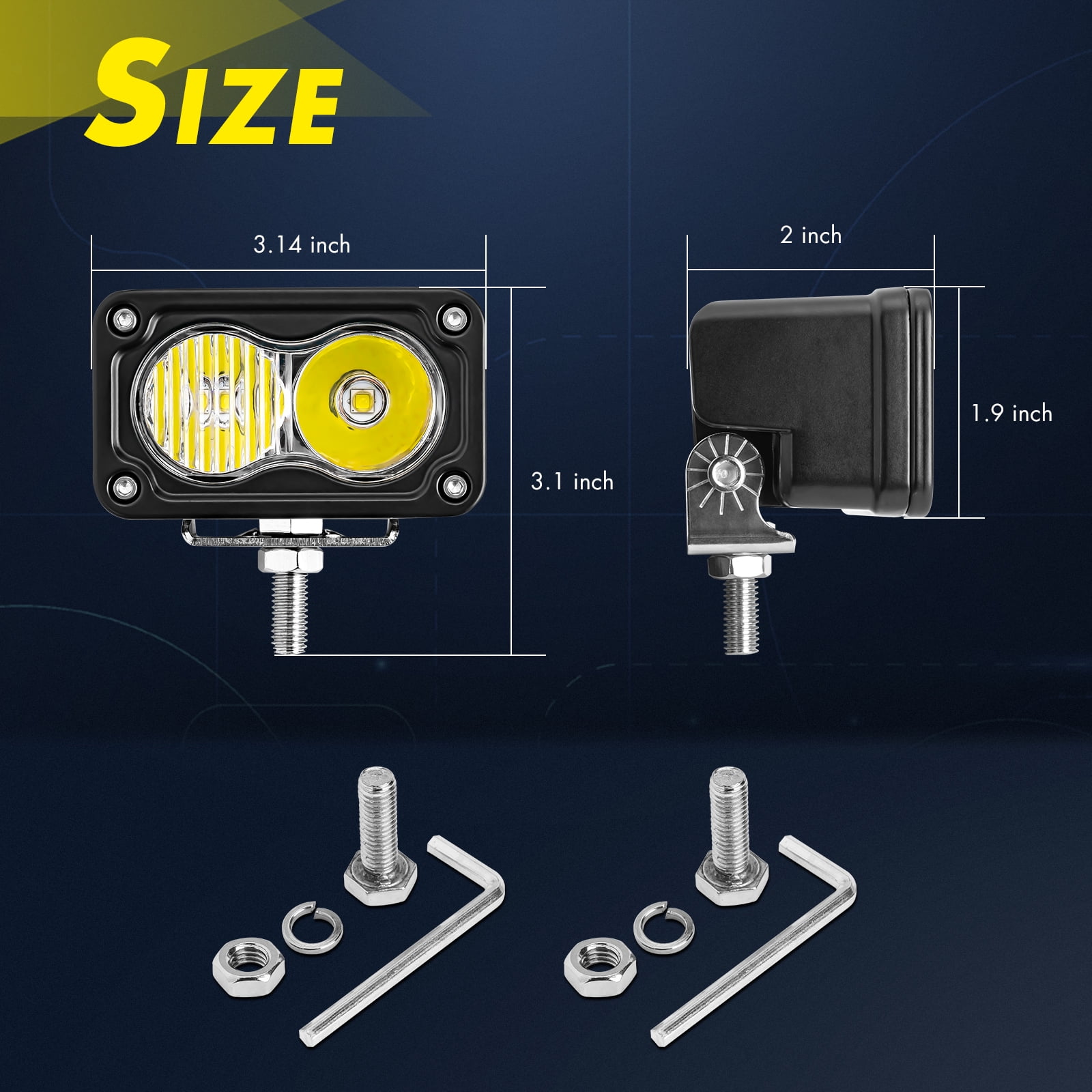 2PCS 3inch 40W LED Pods Combo Beam off Road Fog Driving Lights for Truck ATV UTV SUV