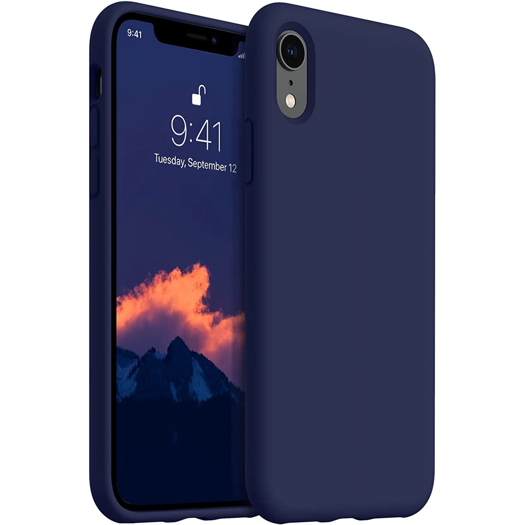 for iPhone XR Case,Upgraded Liquid Silicone with [Soft Anti-Scratch Microfiber Lining] Drop Protection Phone Case for iPhone 10 XR 6.1 inch - Navy Blue