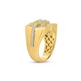 thumbnail image 3 of 14kt Yellow Gold Mens Round Diamond Square Cluster Ring 1 Cttw, 3 of 4