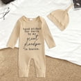 thumbnail image 2 of mgoYE Newborn Baby Boy Clothes Letter/Printed Romper Jumpsuits 0 3 6Month One Piece Infant Coming Home Outfit 2Pcs Clothing Set(White,6-12 Months), 2 of 7
