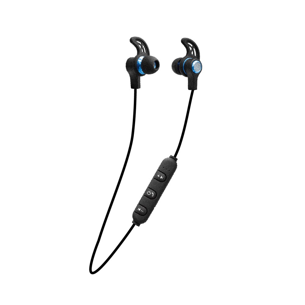 Fisher Sports Wireless Earbuds, BuiltIn Microphone, Blue