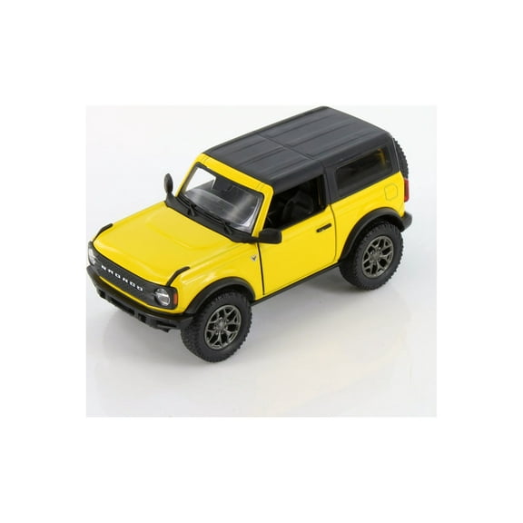 2022 Ford Bronco Closed Top, Yellow - Kinsmart 5438DA/B - 1/34 Scale Diecast Model Car