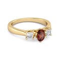 thumbnail image 2 of 0.95 Ctw Garnet 925 Sterling Silver Yellow Plated Three Stone Confession Women Valentines Day Gifts Ring, 2 of 3