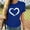 A01-Blue, variant on Valentines Womens Clothing Crew Neck Print Short Sleeve T-Shirt Casual Loose Tops