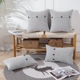 thumbnail image 2 of Pillow Covers 18x18 Inch With Triple Buttons Set Of 2 Chenille Rustic Farmhouse Decorative Couch Decoration, 2 of 5