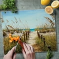 thumbnail image 3 of CounterArt "Ocean Path" 3mm Heat Tolerant Glass Cutting Board 15" by 12", 3 of 5