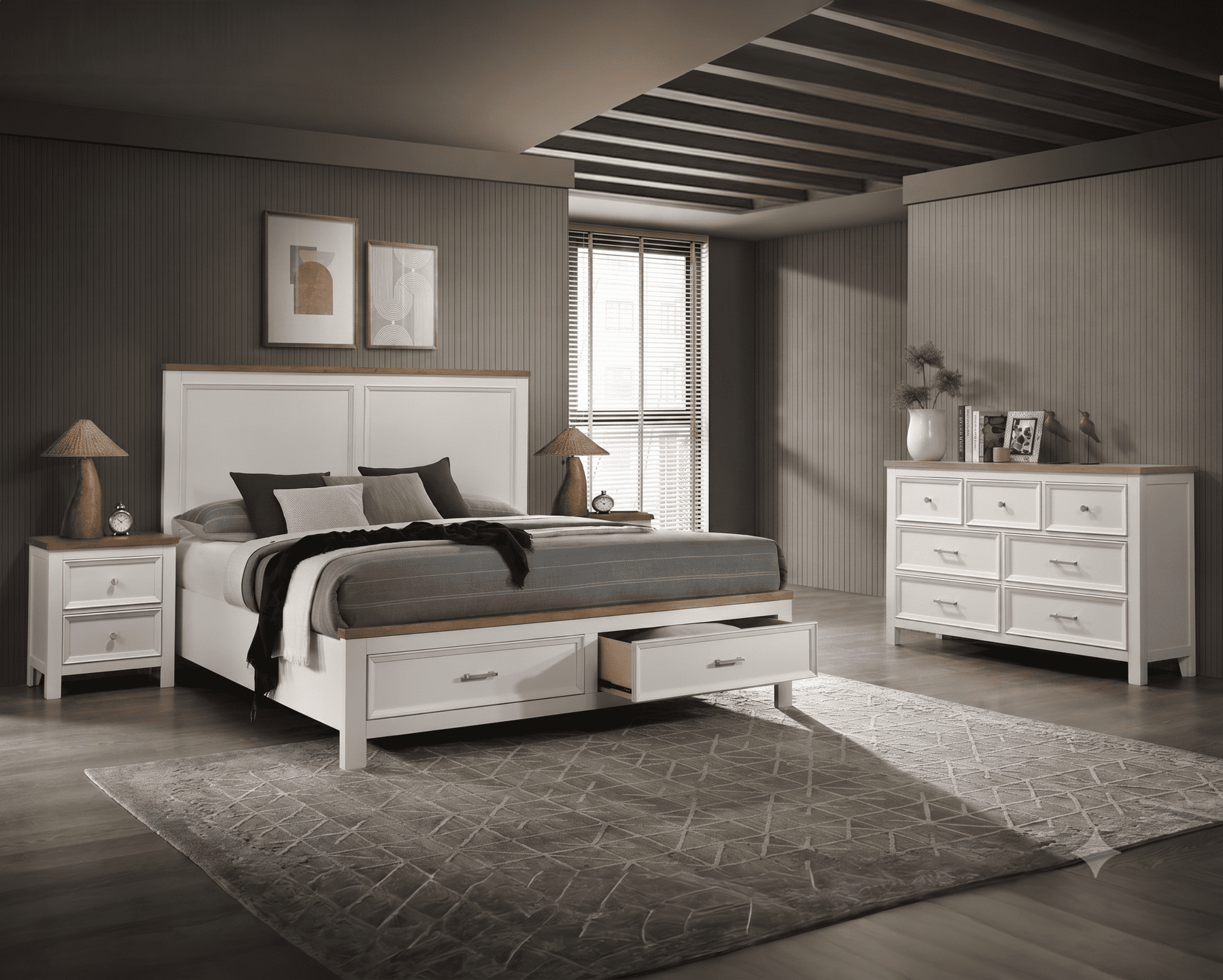 Alaterre Furniture Arden 4-Piece Queen Bedroom Set, Solid Pine