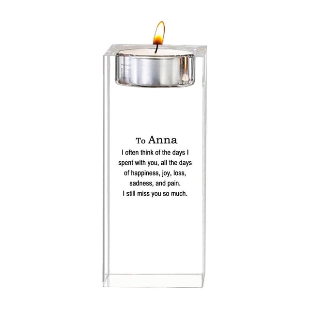 Crystal Candle Holder with Picture Personalized 3D Engraved Crystal Candlestick⌒ P1P5