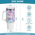 thumbnail image 3 of SKYSONIC Insulated Tumblers with Lids and Straws Handles 40oz Water Bottle Tie Dye Pastel Rainbow Travel Mug Reusable Stainless Steel Thermos Vacuum, 3 of 7