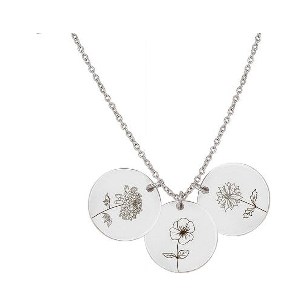 Personalized Birth Flower Necklace - Birthflower Necklace With Back Initial - Poppy Flower Charm - Birth Flower Gift - Birthday Gift for Daughter