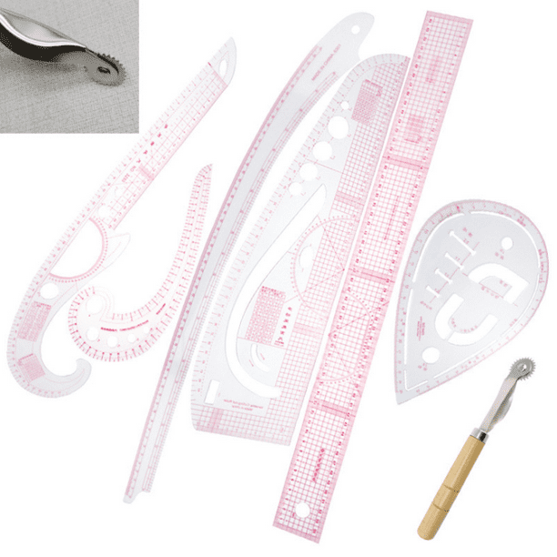 Juego de reglas métricas de moda de plástico de 6 Stlye, reglas de clasificación con patrón de curva francesa, diseño de estilo, juego de herramientas de costura artesanal para ropa DIY Xemadio ZJWJ199
