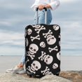 thumbnail image 3 of Lsque black white Skull bone Printed Luggage Cover, Travel Luggage Protector,Scratch and Dirt Resistant, Fits 18-32 Inch Luggage - X-Large, 3 of 9