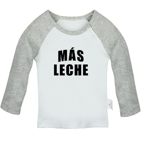 

Más Leche Funny T shirt For Baby Newborn Babies T-shirts Infant Tops 0-24M Kids Graphic Tees Clothing (Long Gray Raglan T-shirt 12-18 Months)