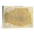 thumbnail image 1 of Global Gallery Joannoo,'Gilded Map of Paris' Stretched Canvas Artwork, 1 of 5