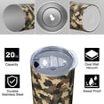 thumbnail image 4 of Camouflage 20 Oz Stainless Steel Skinny Tumbler – Vacuum Insulated Slim Travel Cup with Lid & Stainless Steel Straw, 360° Full Wrap Printed Tumbler for Home, Office & Outdoor Use, 4 of 6