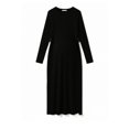 thumbnail image 2 of YMNXA Women's Maternity Dress Long Sleeve Round Neck Solid Color Comfortable Stretchy Pregnant Dresses For Casual Daily Wear,Black,L, 2 of 4