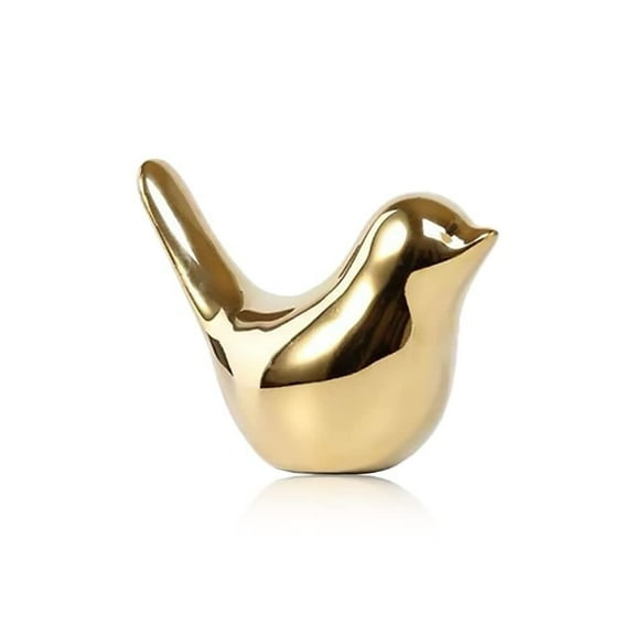 2 Pack Ceramic Silver Bird Figurines Modern Style Birds Statues Room Decorative Sculptures Accents for Home Windowsill Ofiice Desktop Display Bonsai Decor (Silver 2Pcs, Large)