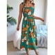 thumbnail image 5 of Vestidos de Verano para Mujer 2025, Vestido Informal con Tirantes Finos, Volantes, Plisado y Estampado Floral Fluido Verde XL, 5 of 10