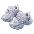 thumbnail image 5 of Gubotare Toddler Boy Shoes Wide Boys and Girls Light Up Shoes Led Flashing Sneakers with Breathable Mesh Upper Lightweight Non-Slip Sports Shoes for Kids Walking Size 8.5 (Silver,8.5 Toddler), 5 of 6