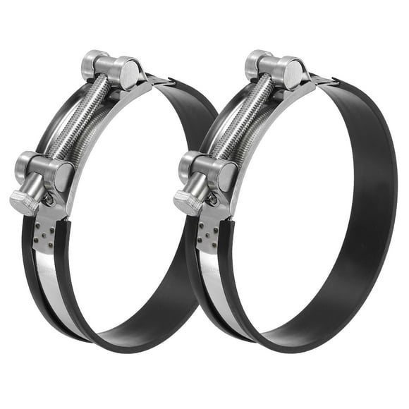 T-Bolt Hose Clamp, Rubber Cushioned Intake Intercooler Pipe Tube Clamps Stainless Steel Radiator Hose Clamp 113-121mm
