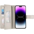 thumbnail image 3 of Funda cartera GANGXUN para iPhone 14 Plus , cuero PU con tarjetero, cremallera, correa de mano, soporte y protección 676°, 3 of 6