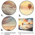 thumbnail image 3 of Designart "Atmospheric Adventure Peach Hot Air Balloon II" Transportation Metal Wall Decor Set, 3 of 5