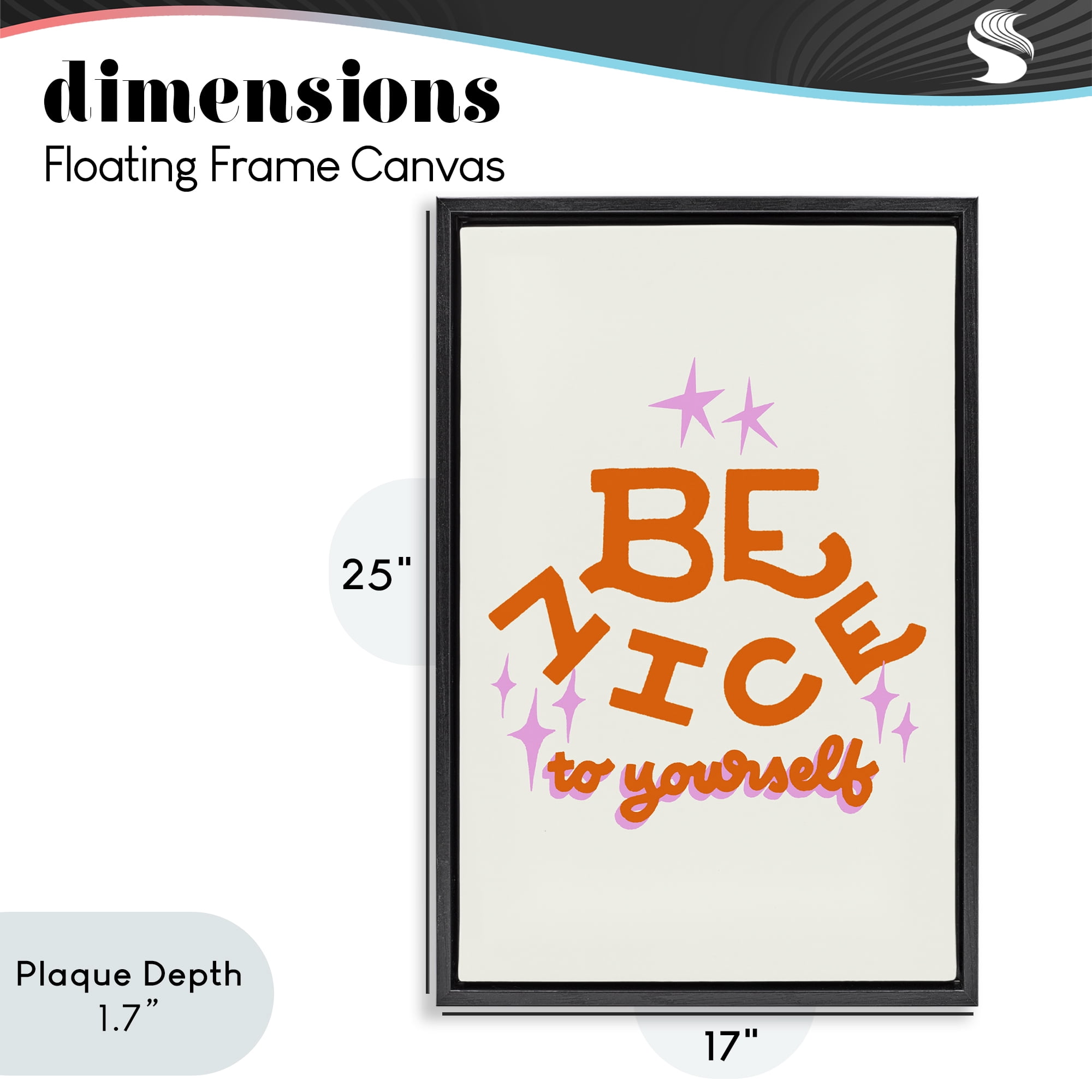 Stupell Industries Be Nice To Yourself Black Framed Floater Canvas Wall Art, design by Indira Prieto | IndySign