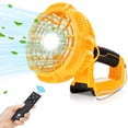 thumbnail image 2 of Cordless Fan for DEWALT 14.4-20V Li-ion Battery with LED Lantern Multifunction Jobsite Fan Portable Camping Fan Remote Control, 2 of 8